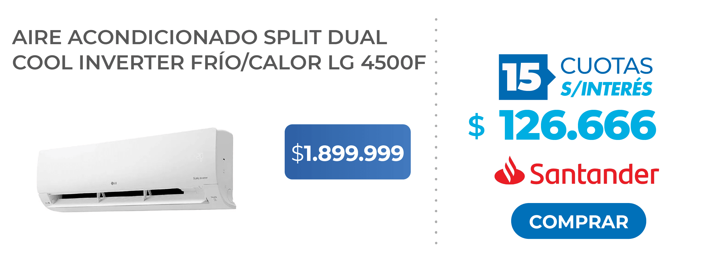 Aire Acondicionado LG Split Dual 4500